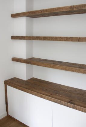 Planken in een nis – Meubelmakerij Van Oud Hout – 32910 Planken op maat