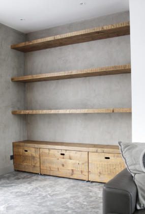 Planken in een nis – Meubelmakerij Van Oud Hout – 68255 Planken op maat
